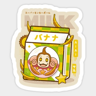 Monkey Banana Milk Sticker